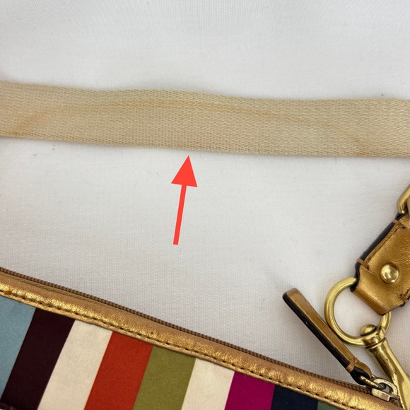 Coach Julia Legacy Striped Swingpack Crossbody Bag Gold Multicolor Eclectic - Picture 9 of 15